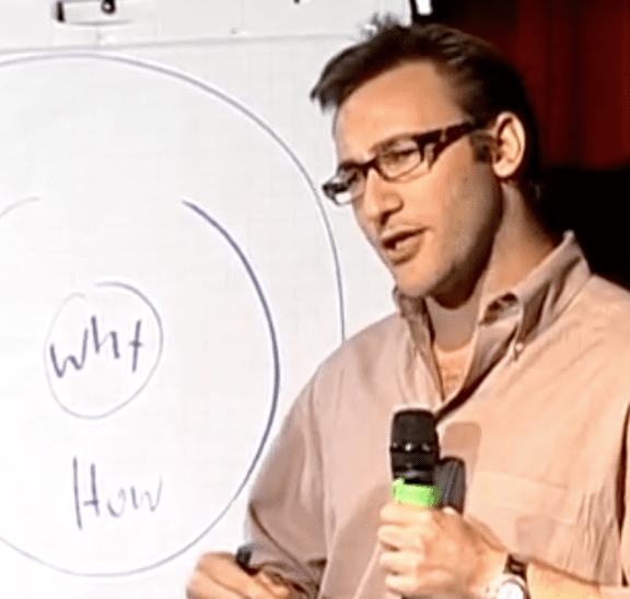 Simon Sinek presenting his TED Talk Start By Asking Why