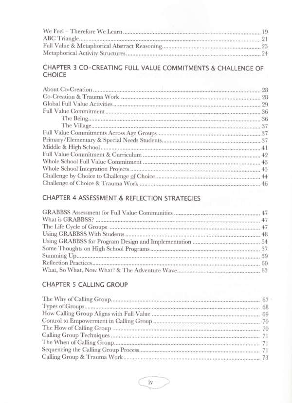 Full Value School Table of Contents page 2