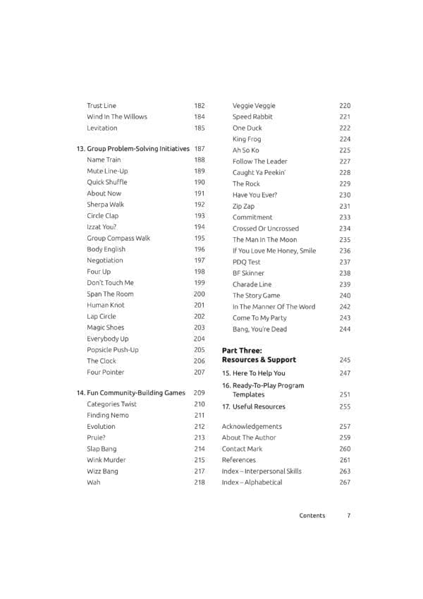 NPNP Table of Contents Page 3