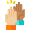 Illustration of two hands doing a high 5