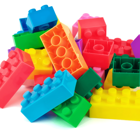 LEGO bricks in a pile
