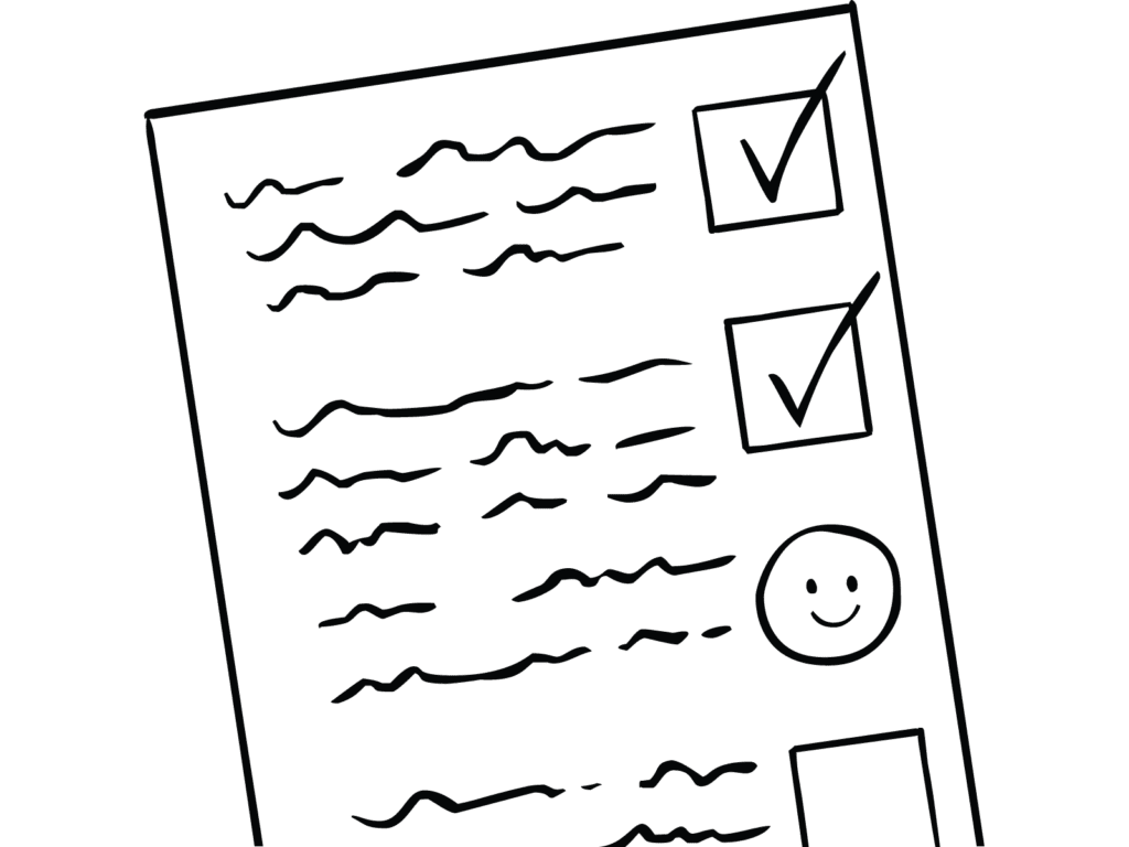 An Inspiring Check-in sheet to Illustrate a wellbeing checklist