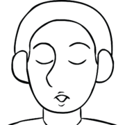 Illustration of man exhaling as part of Mindful Breathing